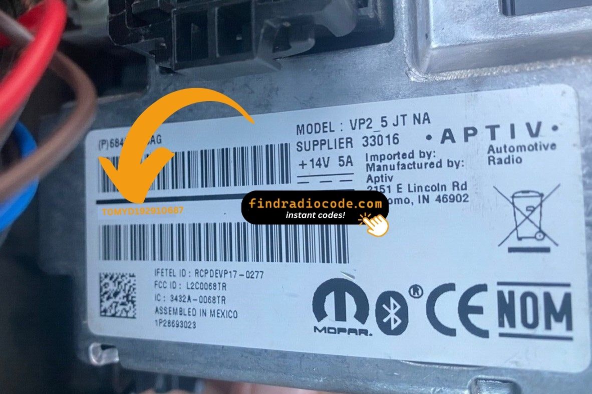 Chrysler Uconnect 5 UAA VP2_5 JT NA SXM
 anti theft unlock using serial number